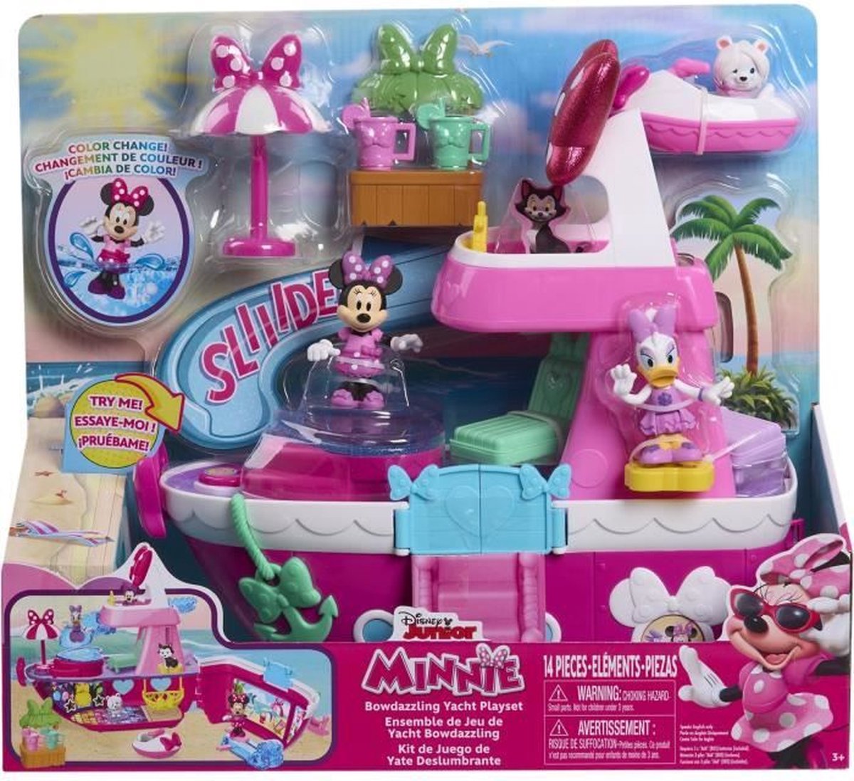 Interactief speelgoed - DISNEY MINNIE MOUSE - Minnie's jacht - Jacht met 14 accessoires, omkleedkleding en zwembad