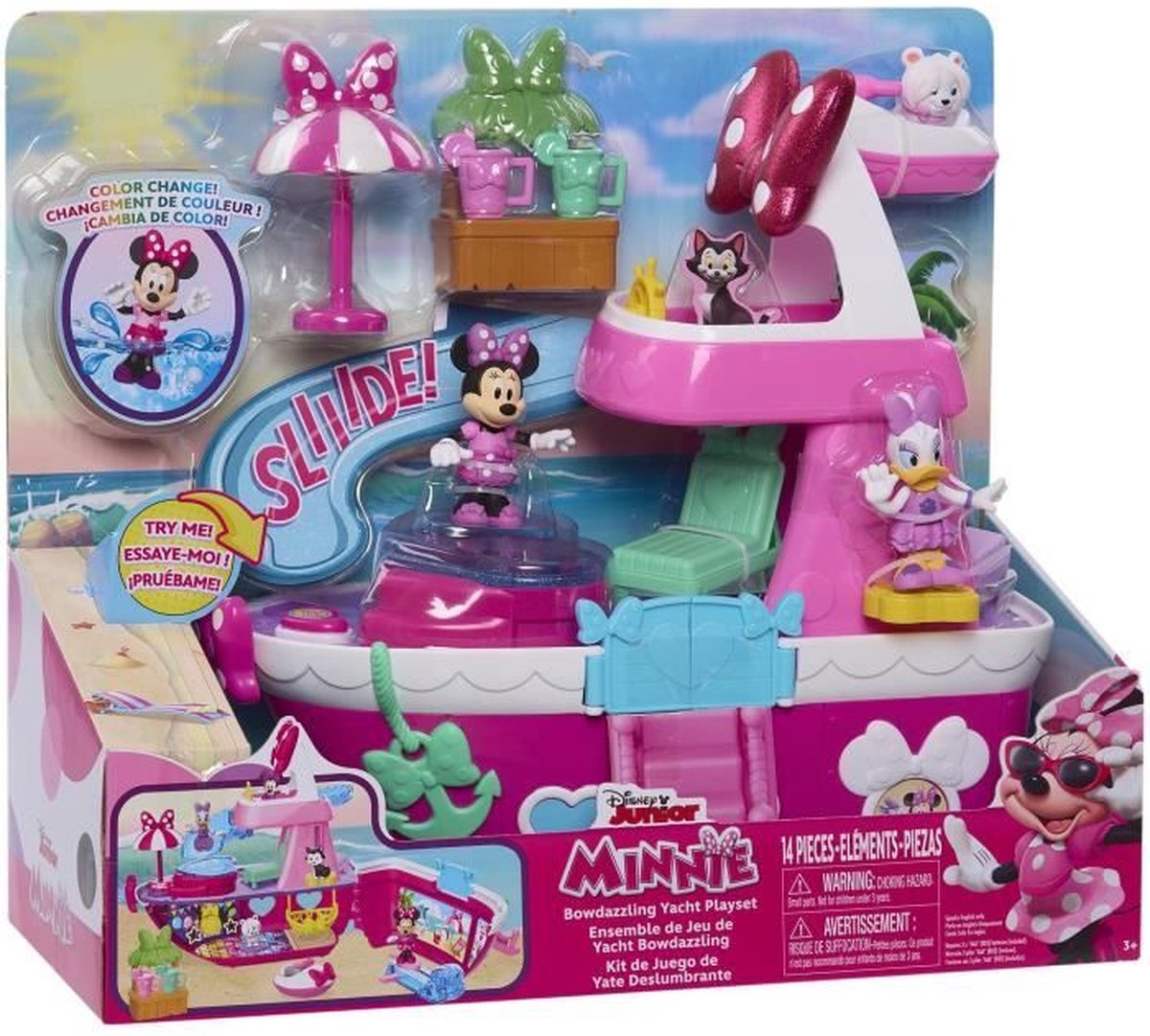 Interactief speelgoed - DISNEY MINNIE MOUSE - Minnie's jacht - Jacht met 14 accessoires, omkleedkleding en zwembad