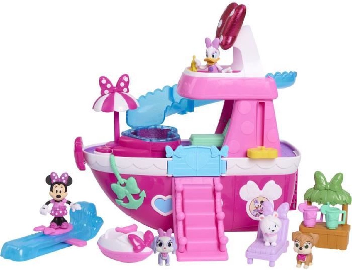 Interactief speelgoed - DISNEY MINNIE MOUSE - Minnie's jacht - Jacht met 14 accessoires, omkleedkleding en zwembad