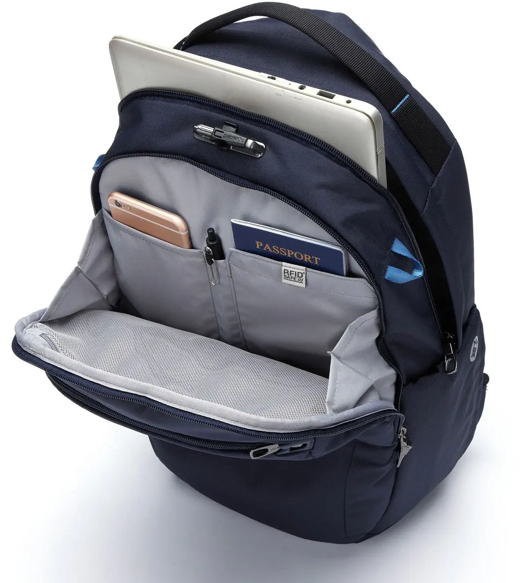 Pacsafe V 25 Tour Backpack 26L - RFID-blokkerend - Blauw