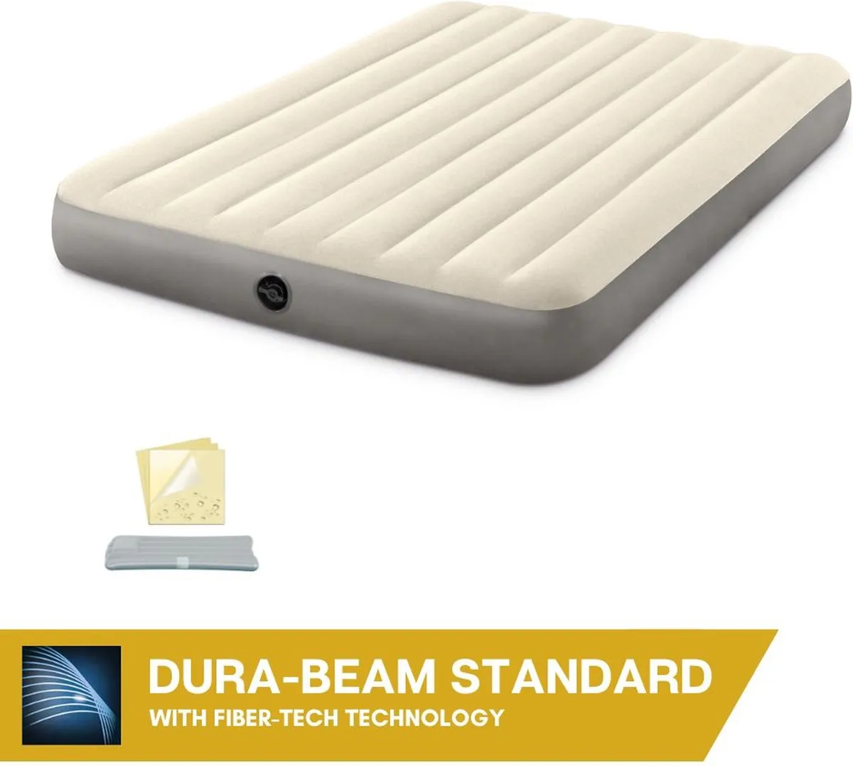 Intex Deluxe GKD Luchtbed 2 Persoons - 203x152x25cm - Beige