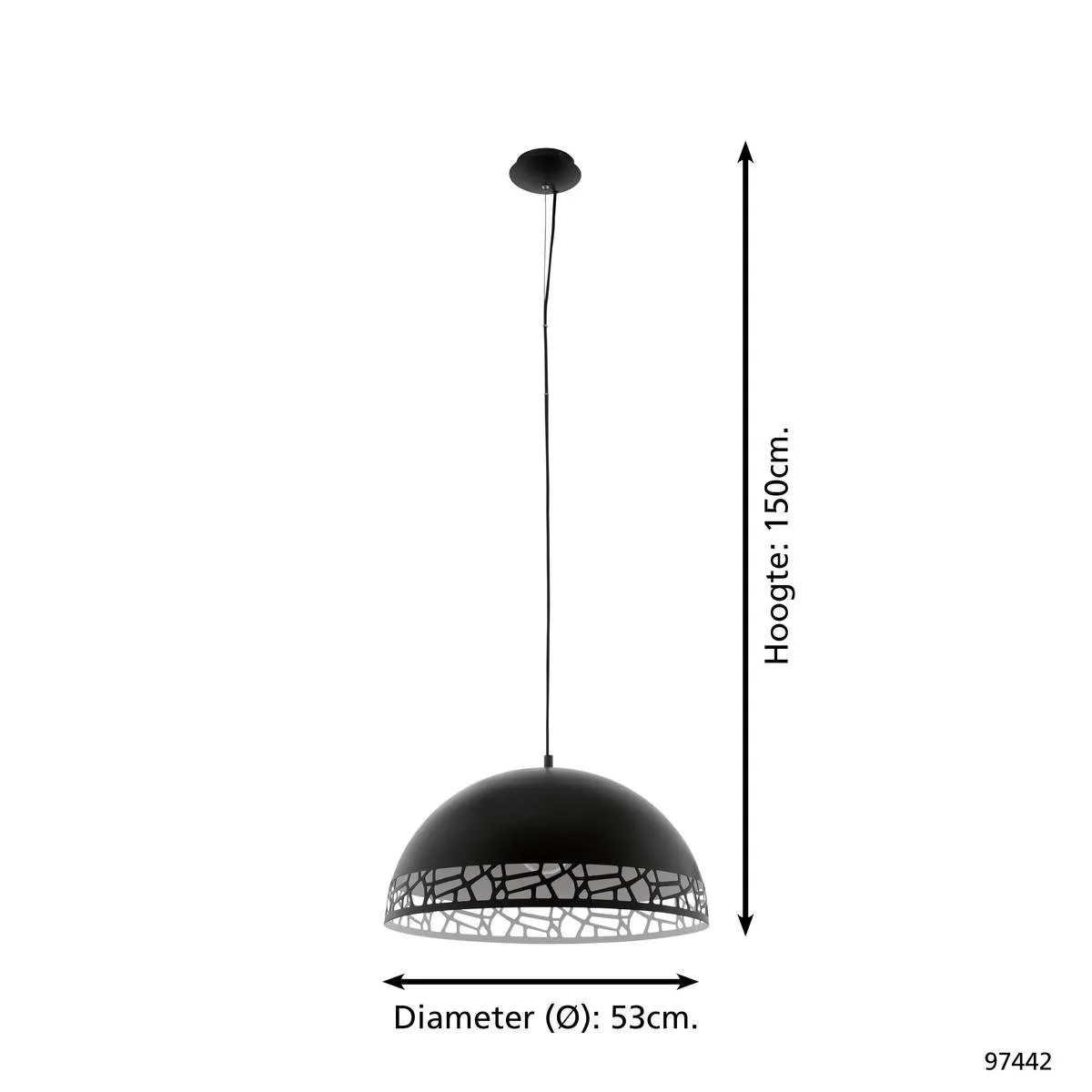 Eglo Savignano Hanglamp Ø53cm - Zwart - afbeelding 6 van 6