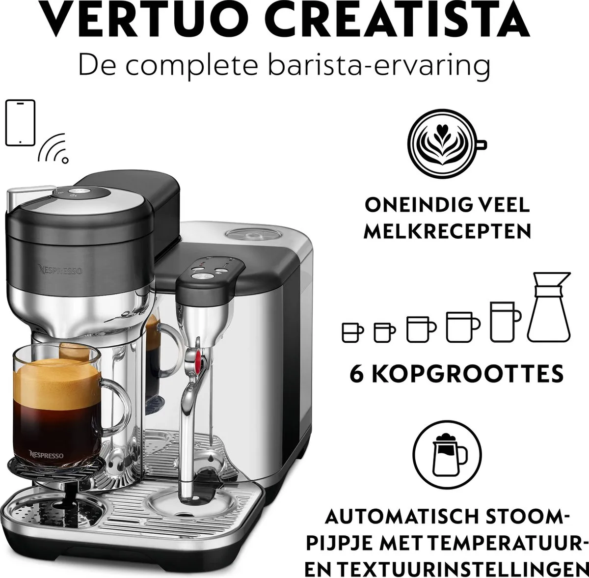 Sage Vertuo Creatista SVE850BST4EBL1 Koffiecupmachine - Nespresso - afbeelding 6 van 6