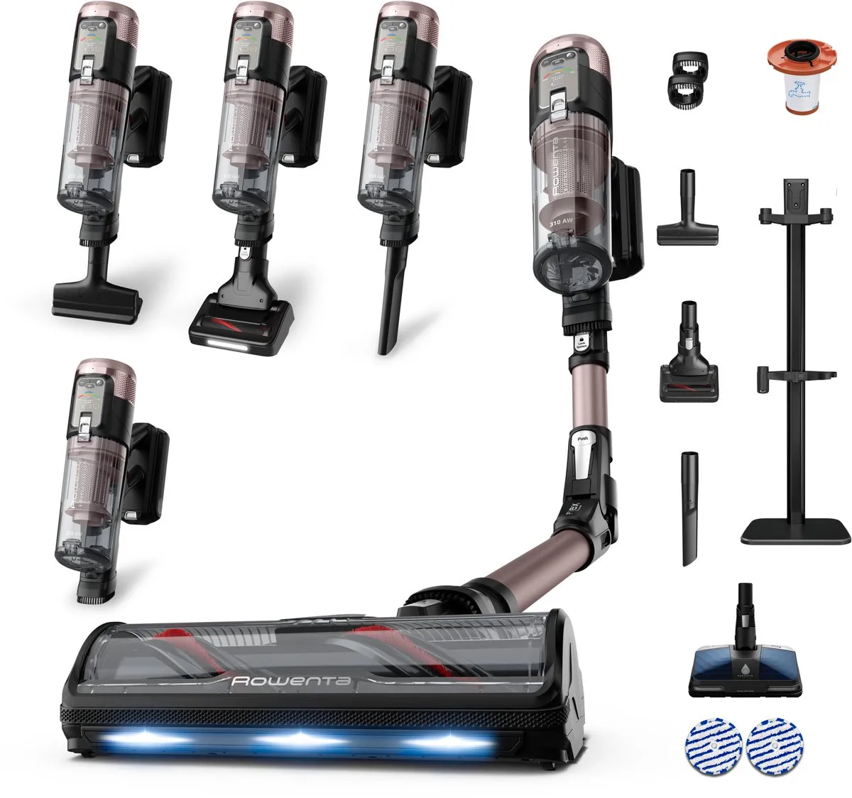 Rowenta X-Force Flex RH9CD9E0 Steelstofzuiger - Draadloos - 150 Airwatt - Brons