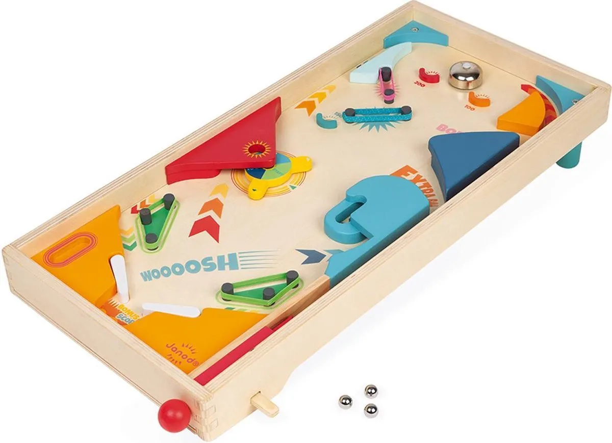 Janod Houten Flipperkast 2088 - 6 Spelers - Meerkleurig - afbeelding 6 van 6