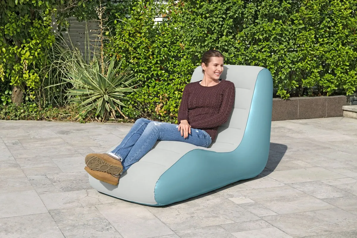 Bestway Leisure Luxe Luchtbed 1 Persoon 133x79cm - Blauw/Wit