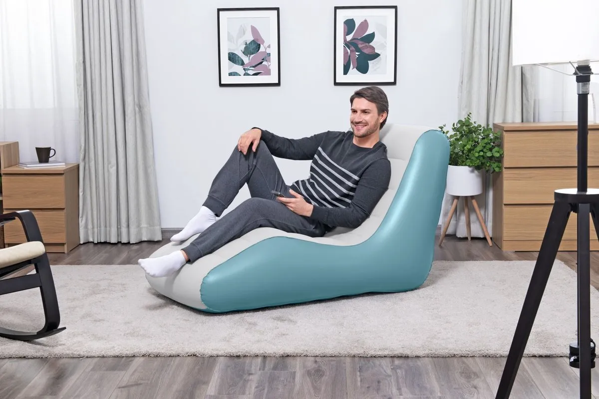 Bestway Leisure Luxe Luchtbed 1 Persoon 133x79cm - Blauw/Wit - afbeelding 6 van 6