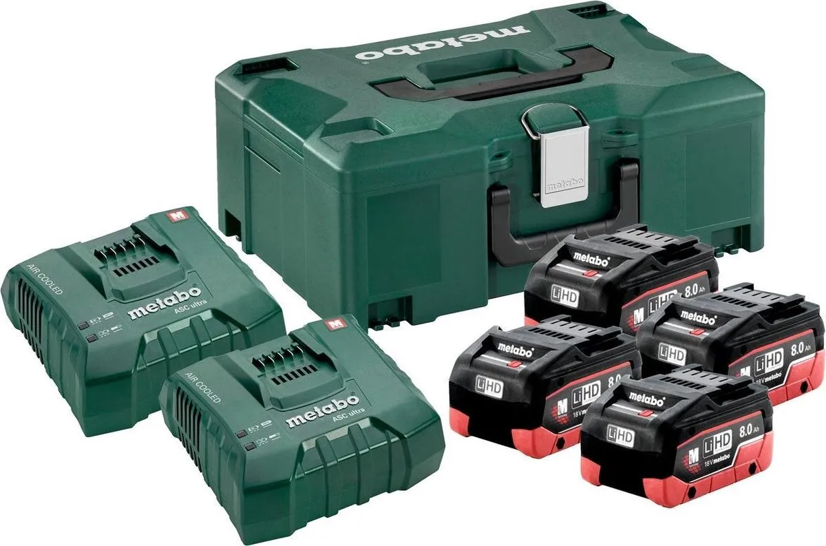 Metabo 685135000 Accu Starterset - 4x 8.0Ah + 2x Lader - Metaloc - afbeelding 6 van 6