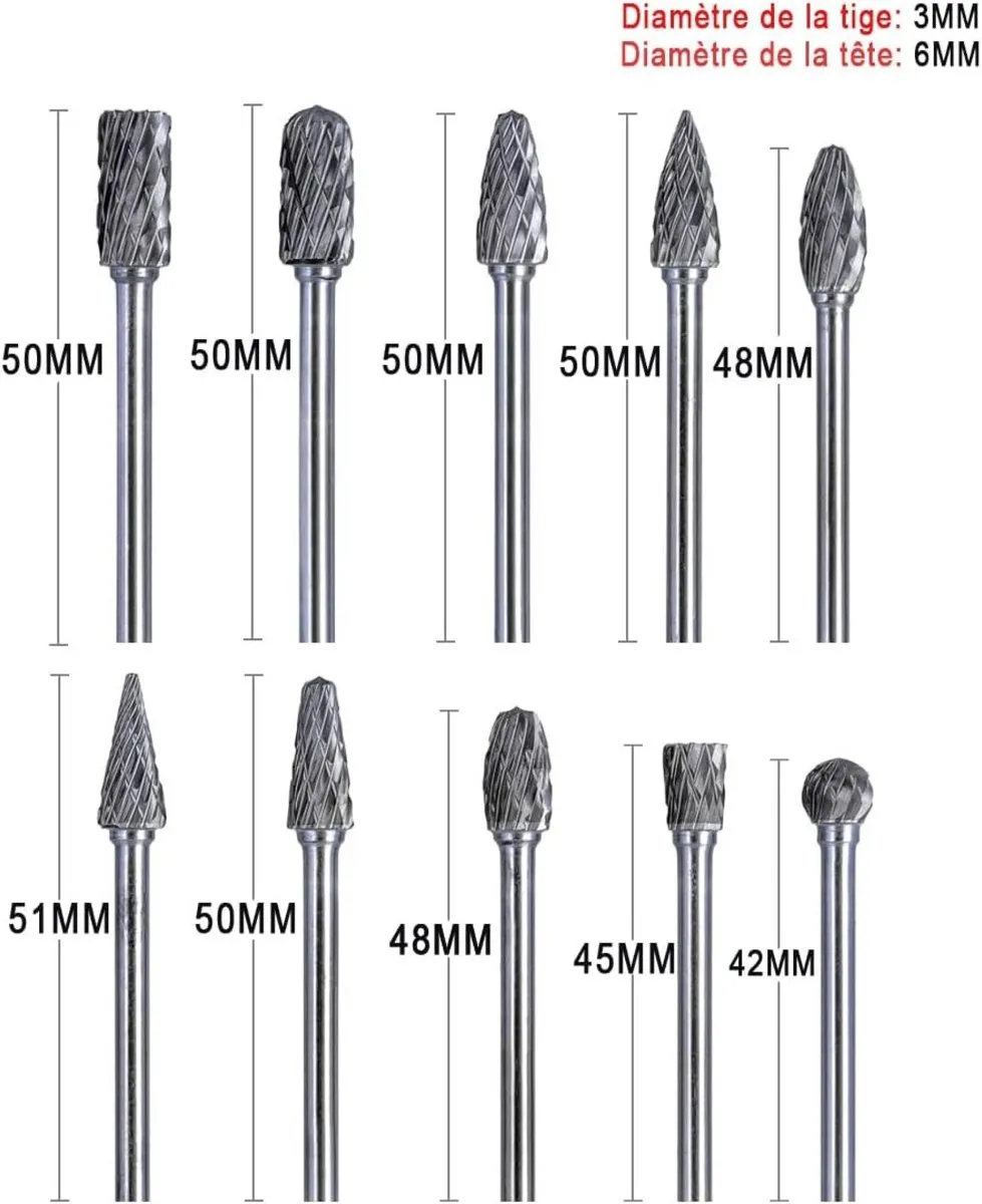 Dremel Hardmetalen Frezen 10 Stuks - 3mm - Metaal/Glas/Ceramiek - afbeelding 6 van 6