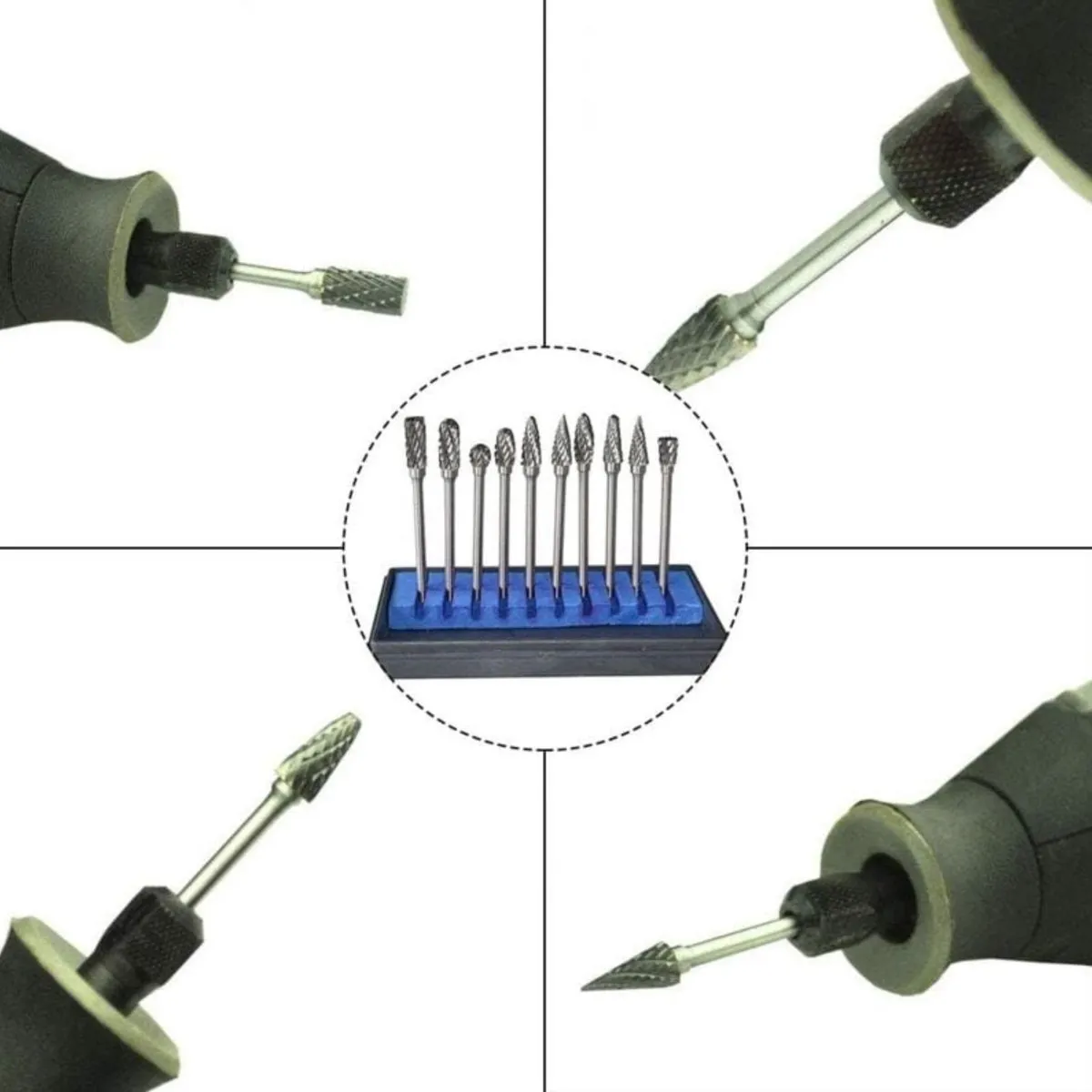 Dremel Hardmetalen Frezen 10 Stuks - 3mm - Metaal/Glas/Ceramiek