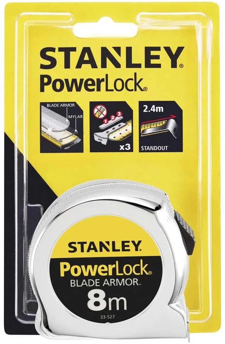 Stanley Rolbandmaat Powerlock Blade Armor 8m - 25mm - afbeelding 6 van 6
