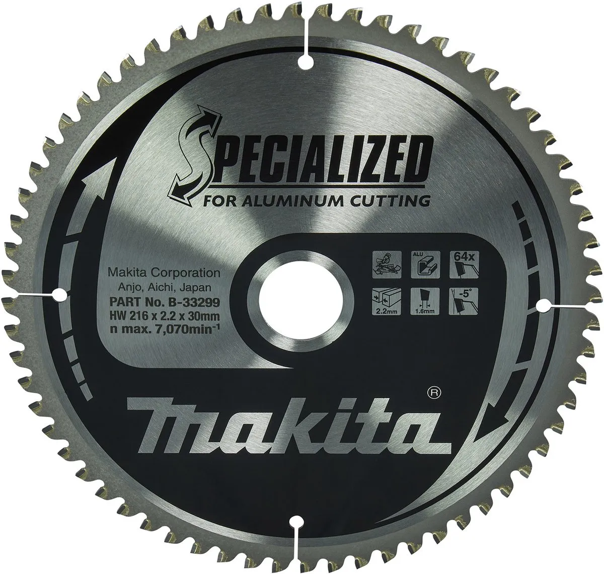 Makita B-33299 Afkortzaagblad Aluminium 216mm - 64T