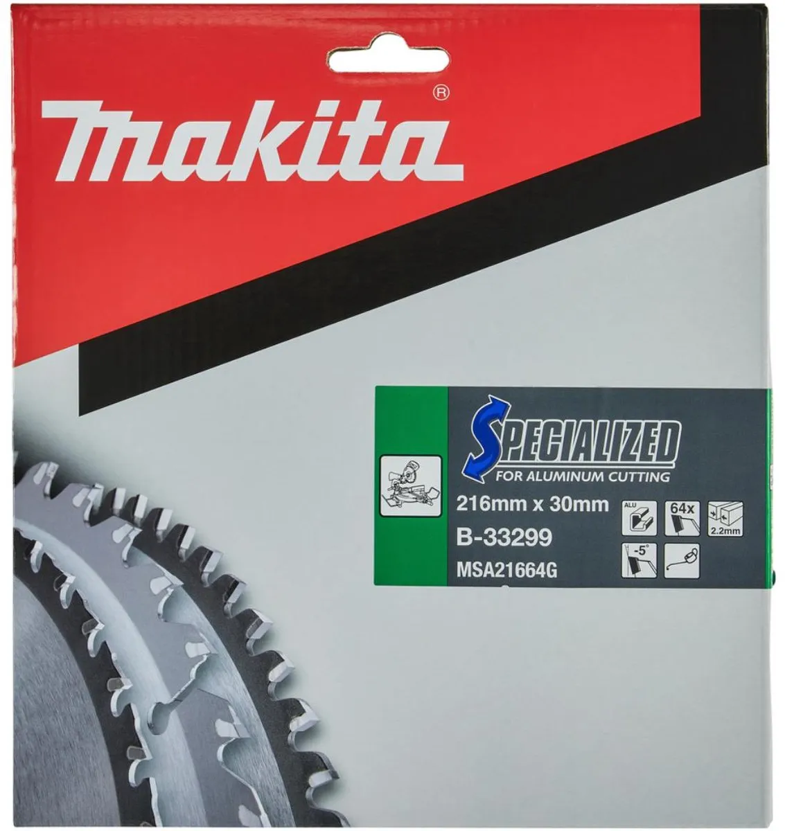 Makita B-33299 Afkortzaagblad Aluminium 216mm - 64T