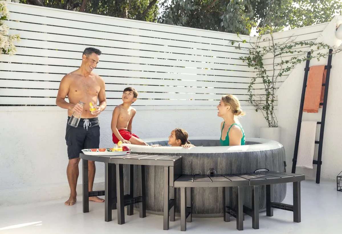 Intex PureSpa Greywood Deluxe Bubble Massage Set 4-persoons - Ø196x71cm