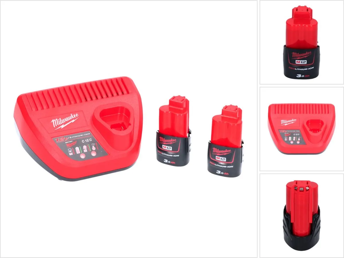Milwaukee M12 NRG-302 NRG Pack 2x Accu 3.0Ah + C12C Lader