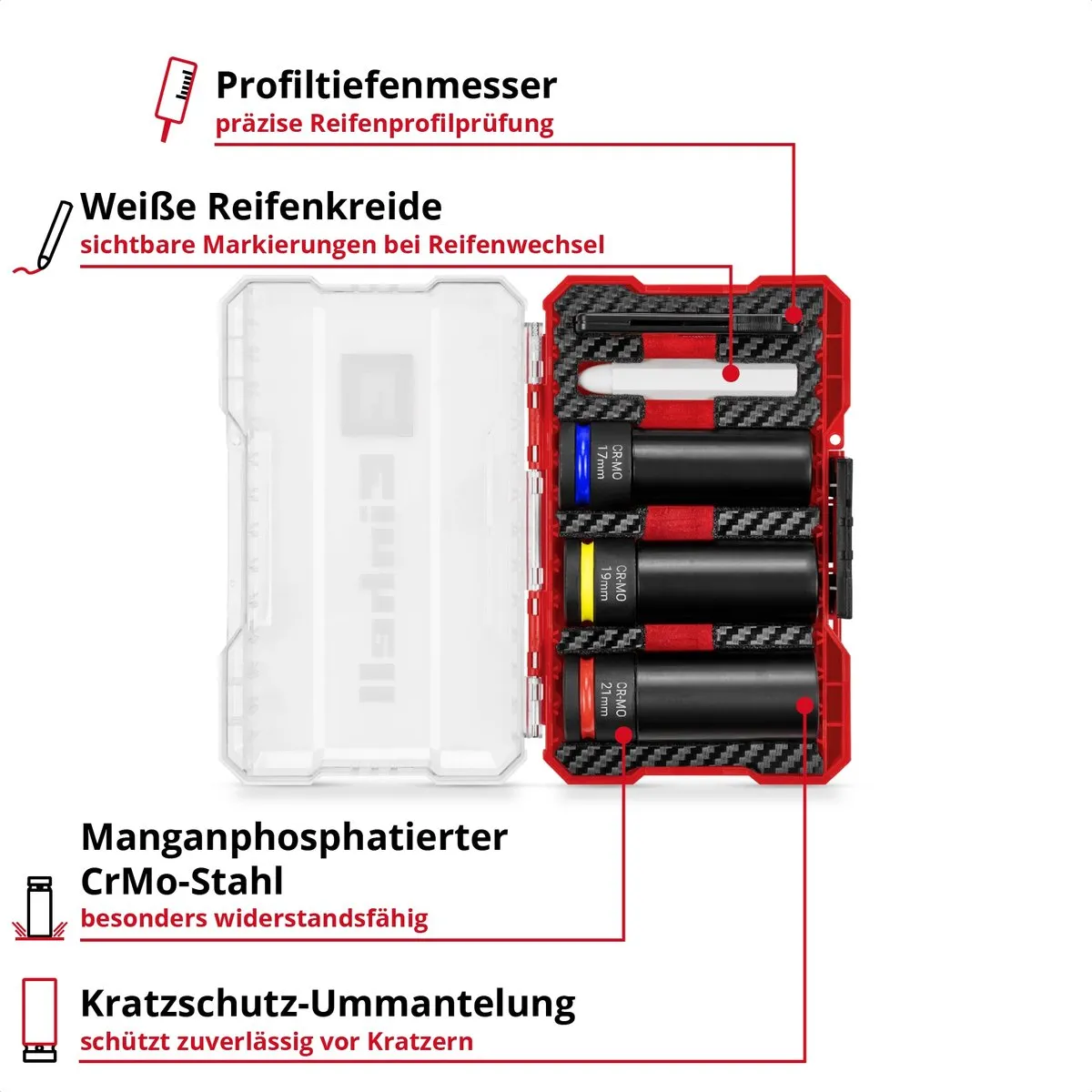Einhell Impact 109273 Bit- en Steeksleutelset 1/2 - 6 Stuks - afbeelding 6 van 6