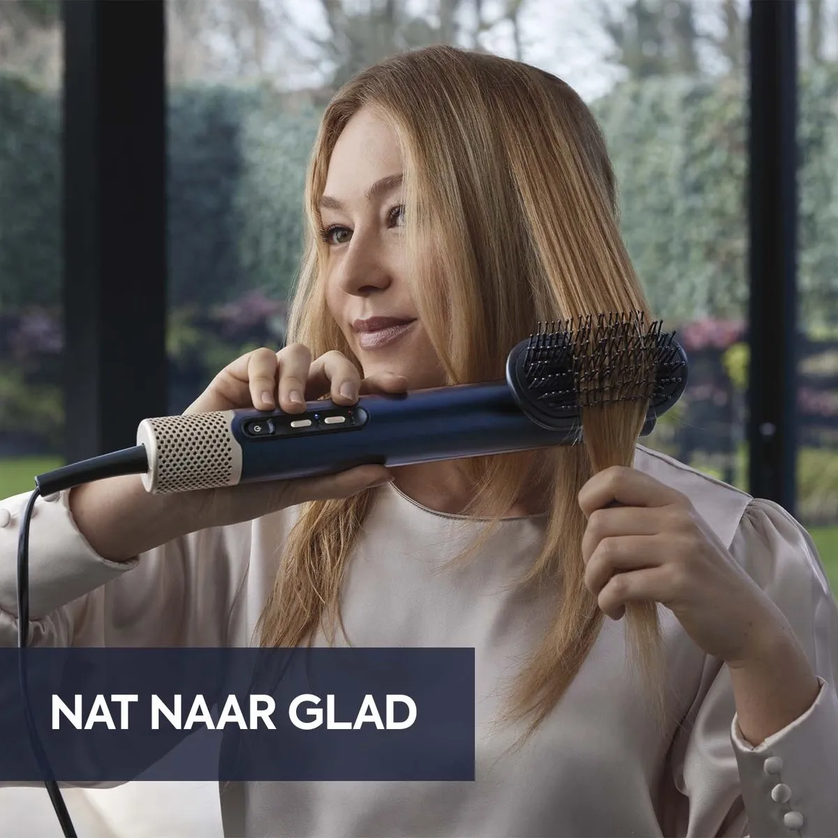 Babyliss ACAS6550PAD Gladmakende Borstel - Air Wand Accessoire - Donkerblauw/Goud