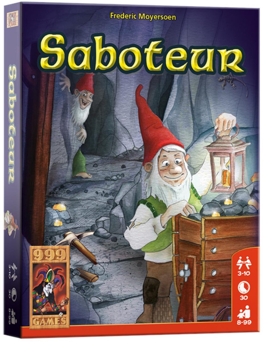 999 Games - Saboteur - Kaartspel - Snel uitgelegd, snel gespeeld - Saboteer je tegenstanders - Familiespel - Gezelschapsspel - Klein cadeautje