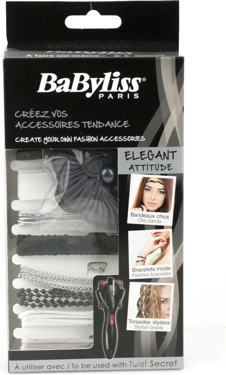 Babyliss Twist Elegant TW1100E Accessoire Set - Zwart/Wit