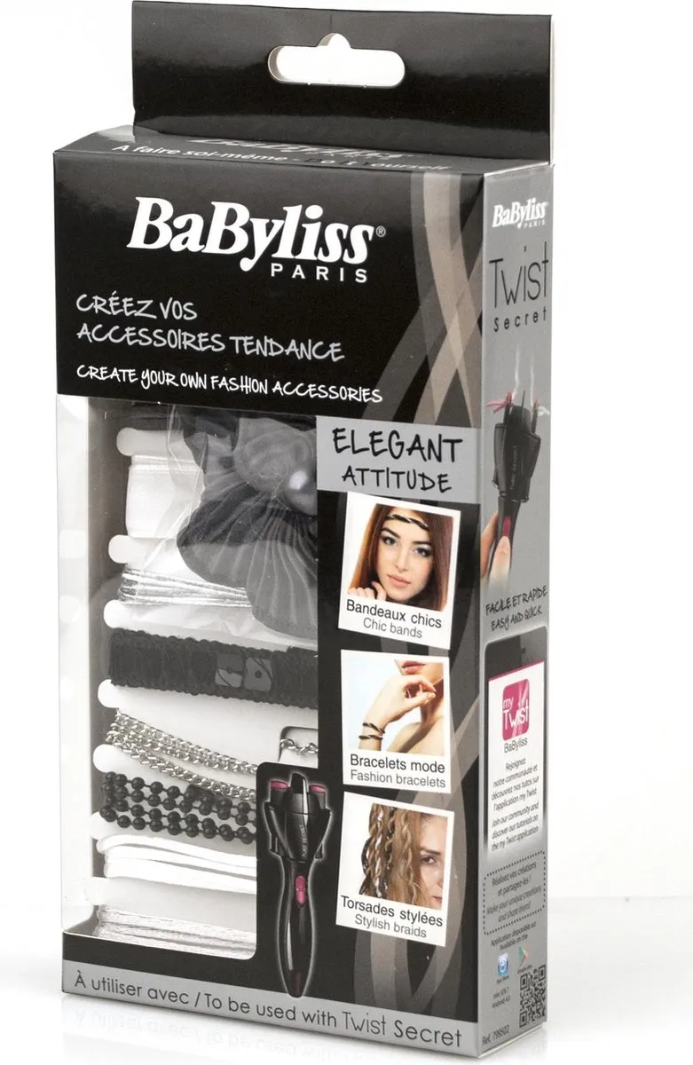 Babyliss Twist Elegant TW1100E Accessoire Set - Zwart/Wit