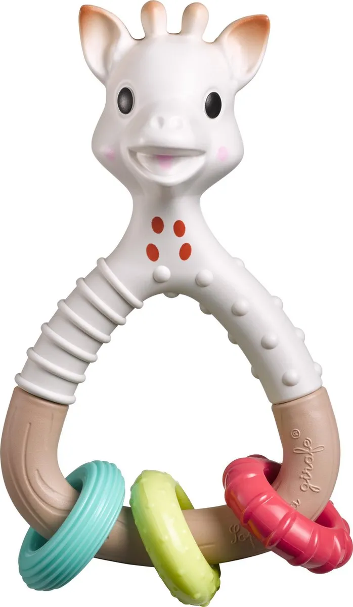Sophie de Giraf So'Pure Natur'rings Rammelaar - 14.5x8x5cm - Meerkleurig