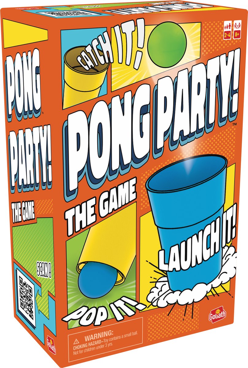 Goliath Pong Party - Actiespel - Partyspel - Schiet de ballen weg met de unieke Pong Cup Technologie - Voltooi 50 opdrachten en win!
