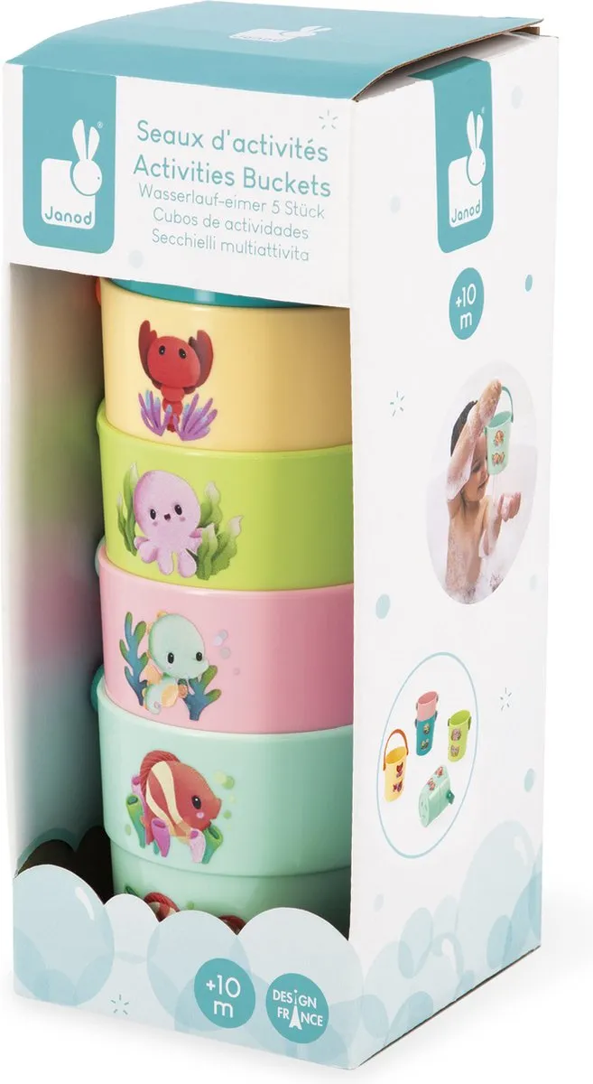Janod Bademmers Multikleur - 5 Emmertjes met Zeedieren 11.4722
