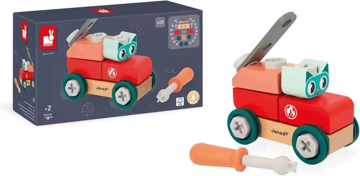 Janod Brico'Kids Kattenauto Bouwpakket