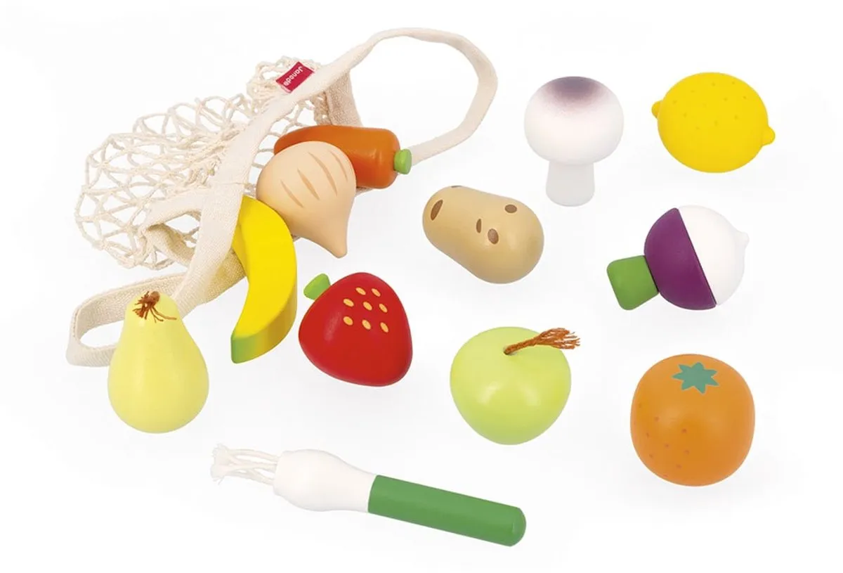 Janod | Set van 12 Fruit en Groenten Net Glimmende Oma