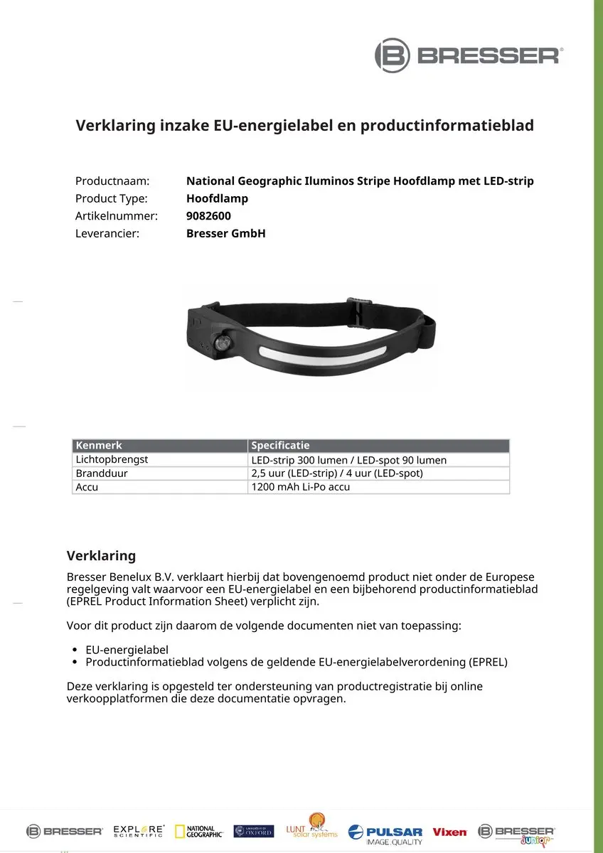 National Geographic Illuminos Hoofdlamp - Zwart