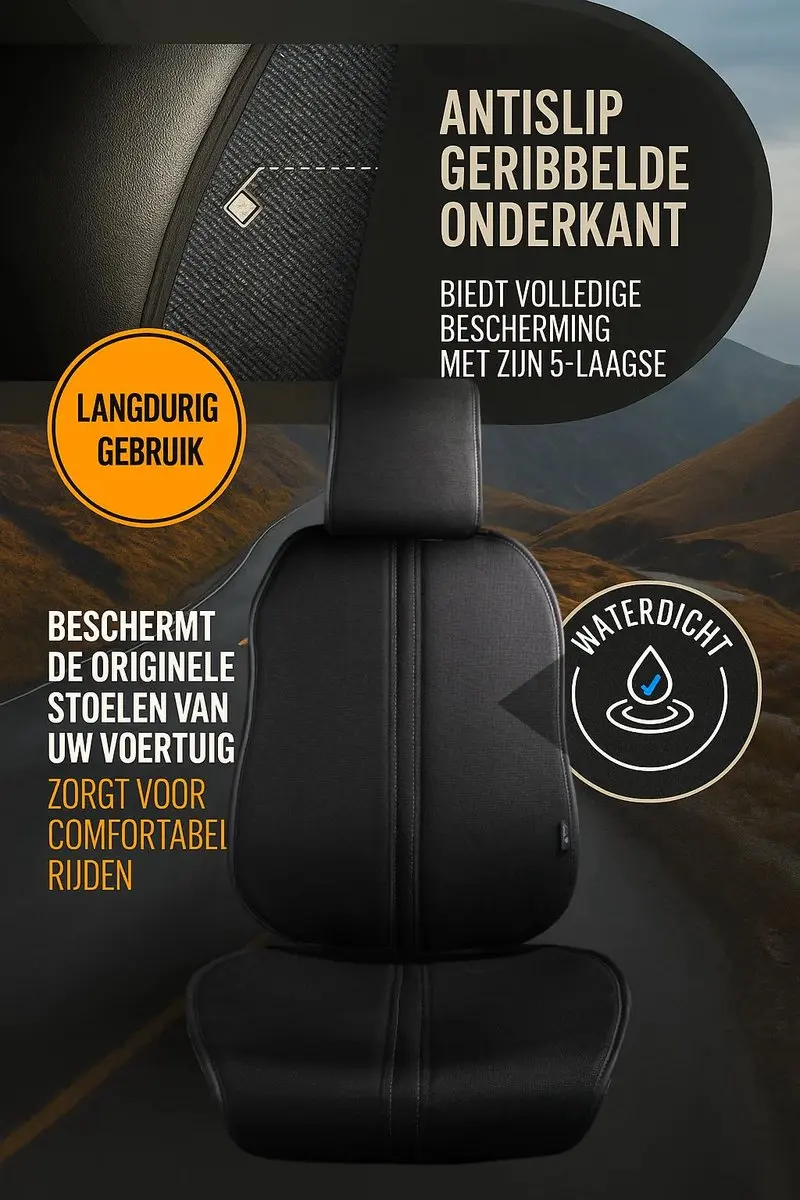 Panda Universele Autostoelhoezen Biga Zwart - Airbag Compatibel