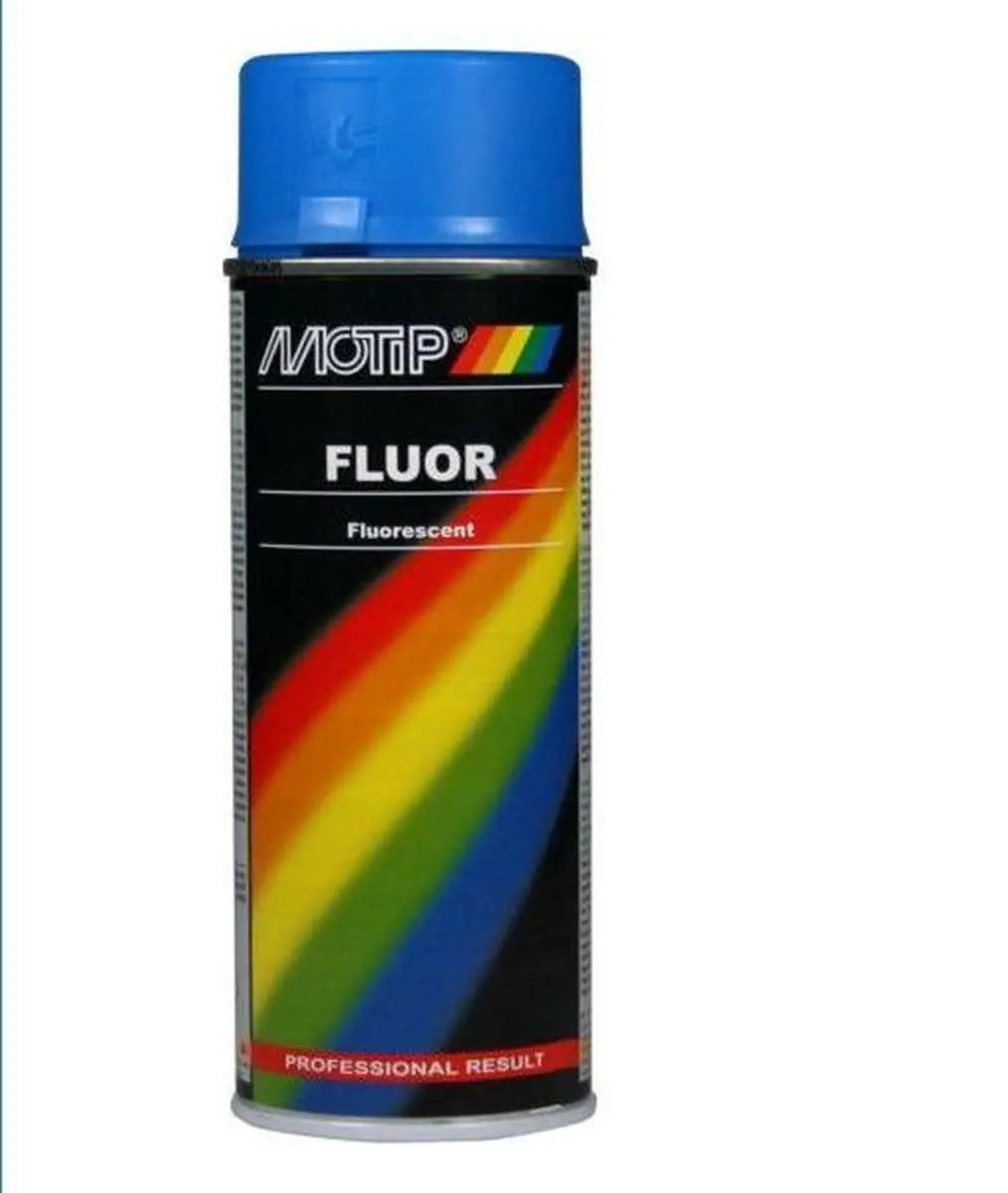 Motip Fluor Verf Spuitbus 400ml - Blauw