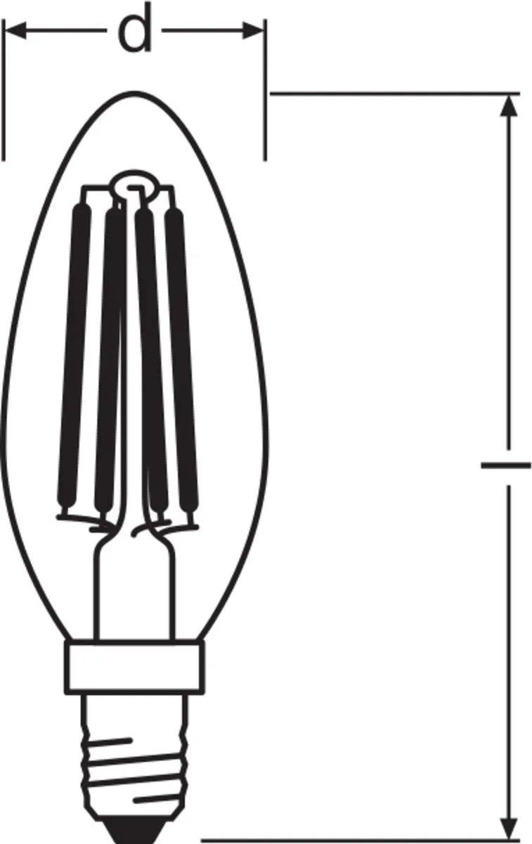 LEDVANCE Classic E14 Kaarslamp 3.4W 470lm - Zeer Warm Wit