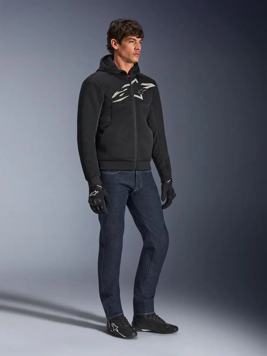 Alpinestars Chrome Superairflow Motorfiets Zip Hoodie 2XL - Grijs/Wit/Zwart