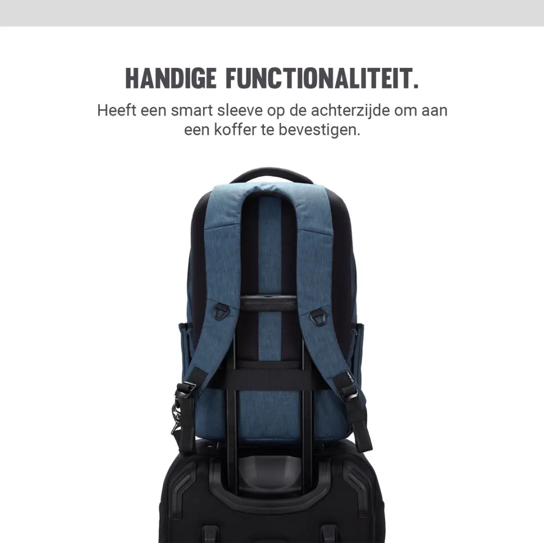 Pacsafe Metrosafe X 30645646 Rugzak 25L - RFID-blokkerend - Blauw - afbeelding 6 van 6