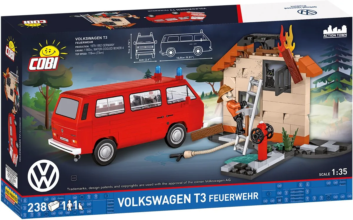 Cobi VW T3 Brandweer 24635 - 240 Stukken - Rood