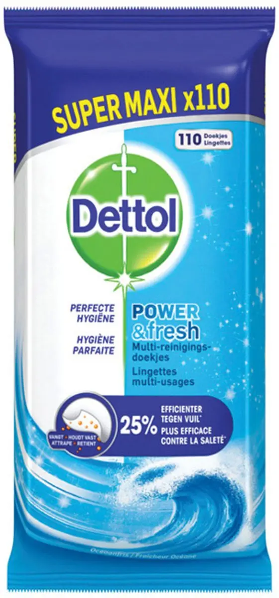 Dettol Reinigingsdoekjes Power & Fresh Ocean