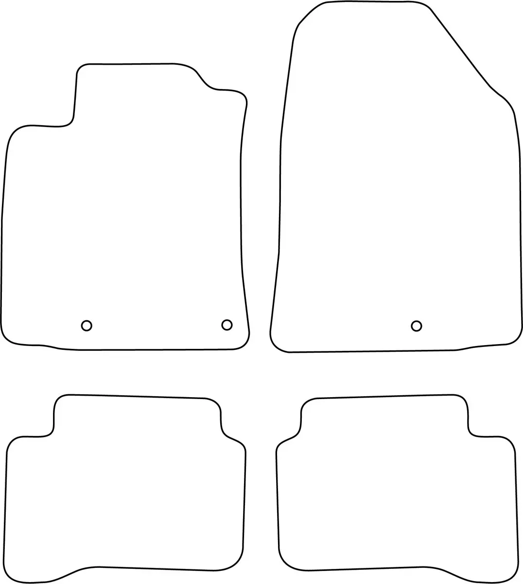 Hyundai Ioniq Velours Vloermatten - 4 Stuks Zwart