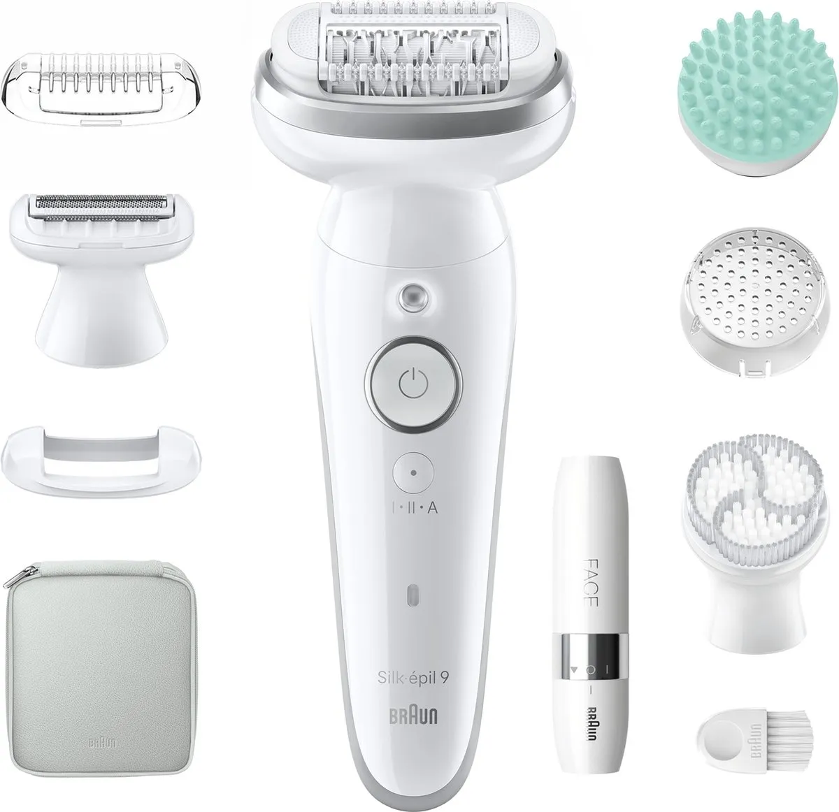 Braun Silk·épil 9 9-381 Epilator - 6 Opzetstukken - Wit/Zilver