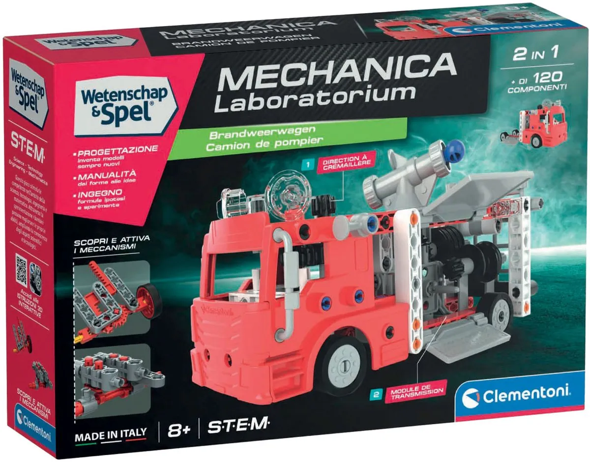 Clementoni Mechanica Brandweerwagen Kit 120 Onderdelen - Rood