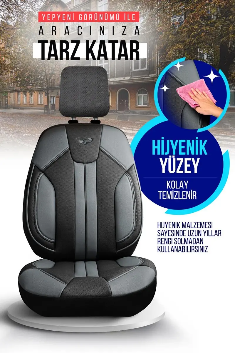 Panda Stoelhoezen Skoda Elroq 2025-heden - Donkergrijs - 2 Voorstoelen