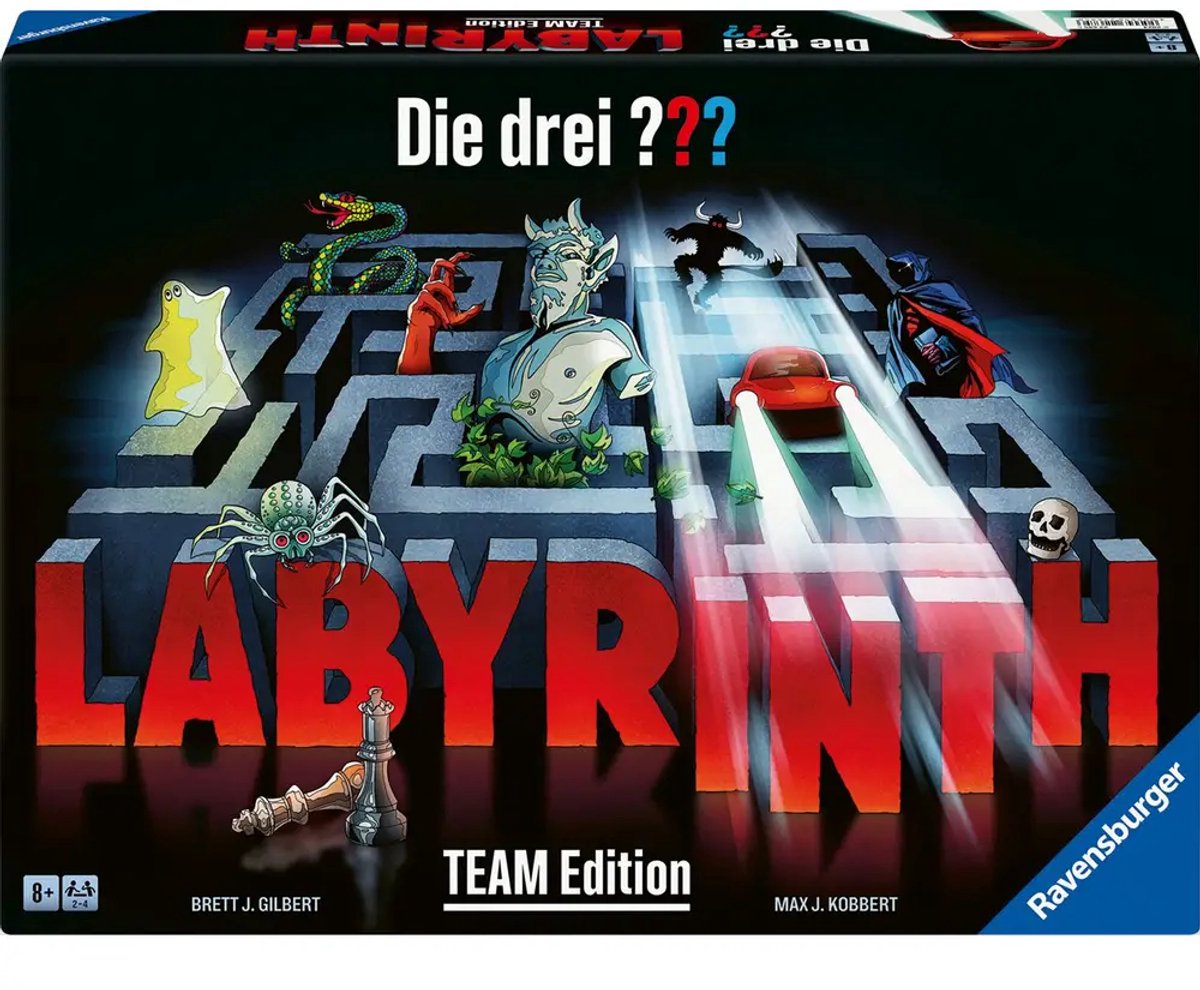 Ravensburger bordspel Die drie ??? Labyrinth - Team Edition voor families.