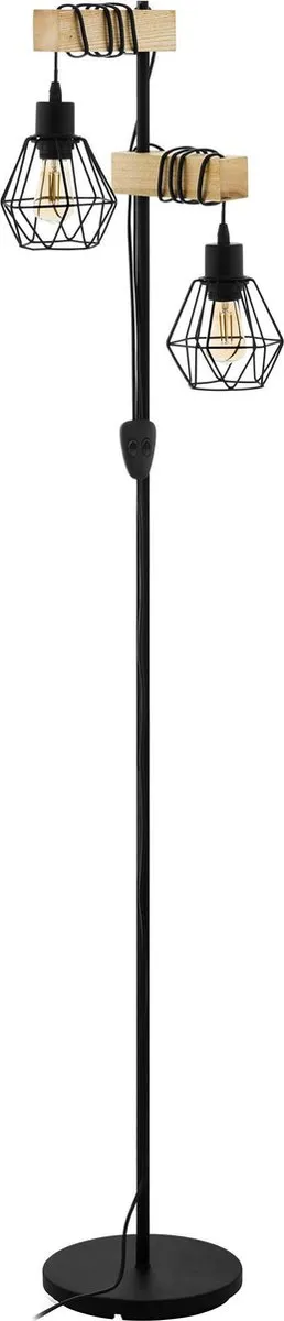 Eglo Townshend 5 Vloerlamp - 166,5 cm - Zwart/Bruin