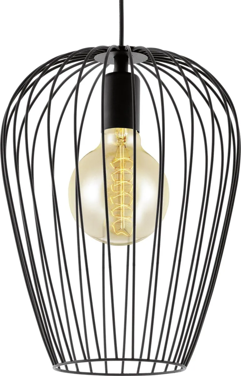 Eglo Newtown Hanglamp E27 - Ø28cm - Zwart
