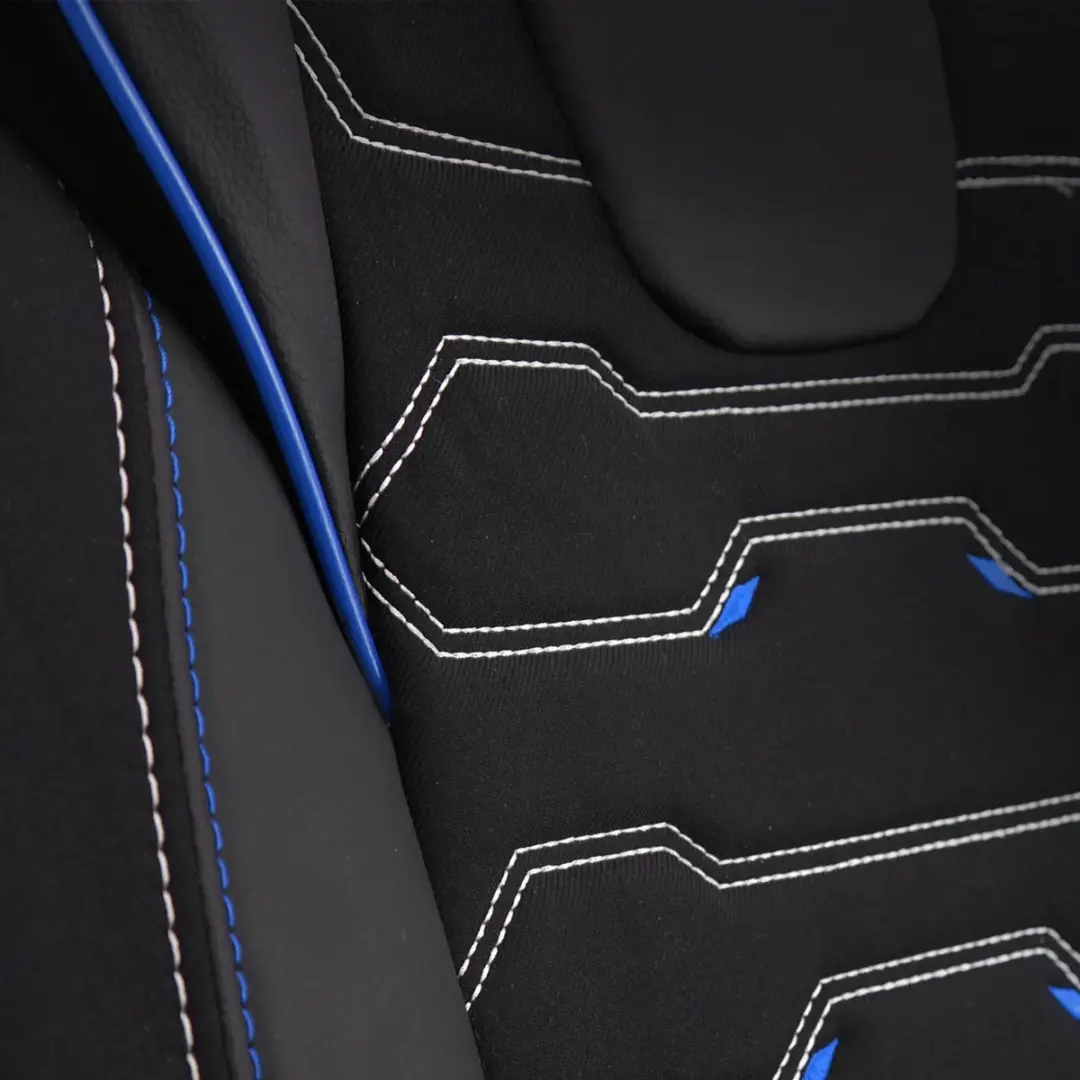 Panda Stoelhoezen Volkswagen Polo 2009-2017 - Ortopedisch Zwart Blauw