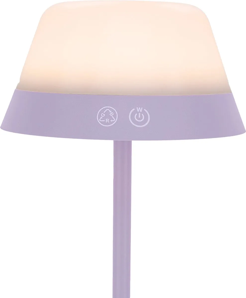 Eglo Meggiano Tafellamp - 2 Lichtpunten - 3000K - Oplaadbaar - Lila/Wit