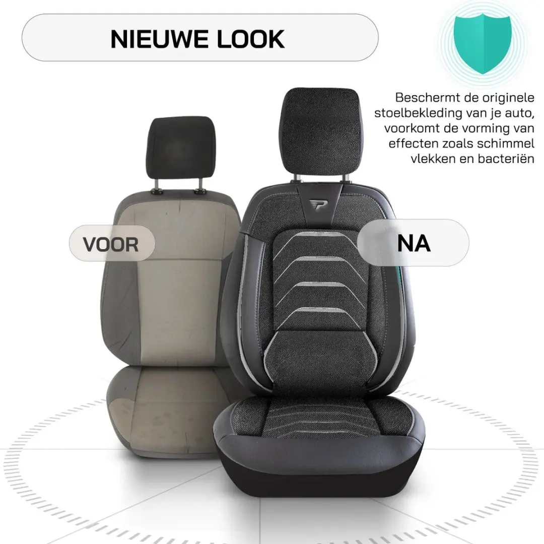 Panda Stoelhoezen Ford Transit Custom 2012-2023 - Bodrum Zwart/grijs