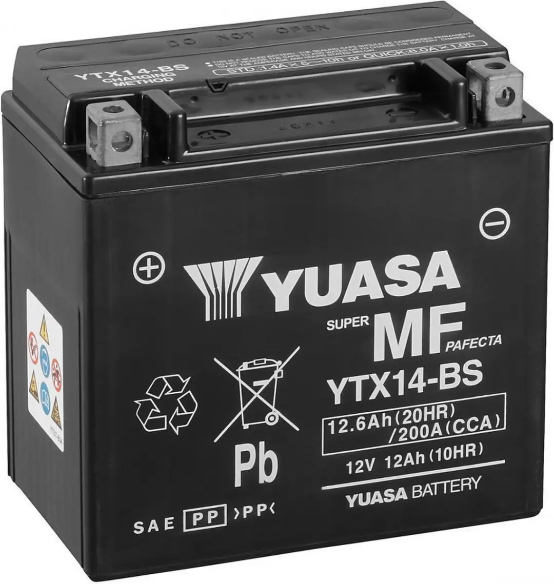 Yuasa YTX14 AGM Accu 12V 12Ah - Piaggio 300 MP3 Light Hybrid