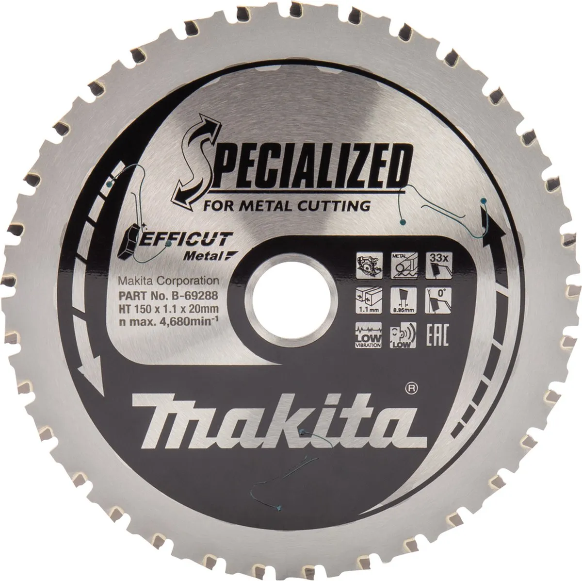 Makita B-69288 Cirkelzaagblad Staal 150mm - 33 Tanden - afbeelding 6 van 6
