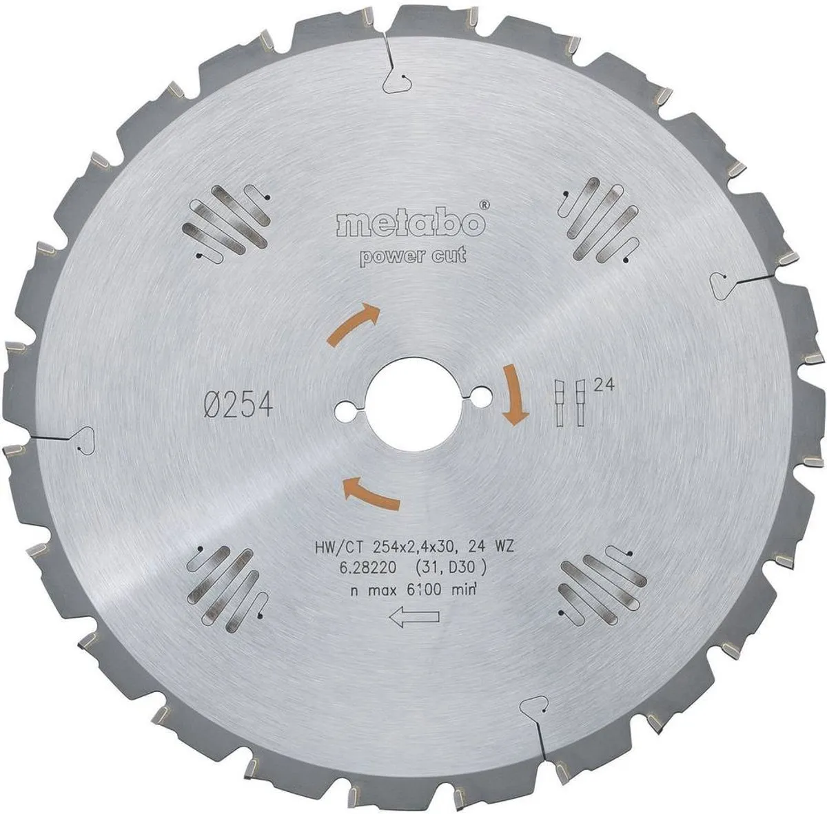 Metabo HM Cirkelzaagblad 628220000 - 254mm Ø 24 Tanden